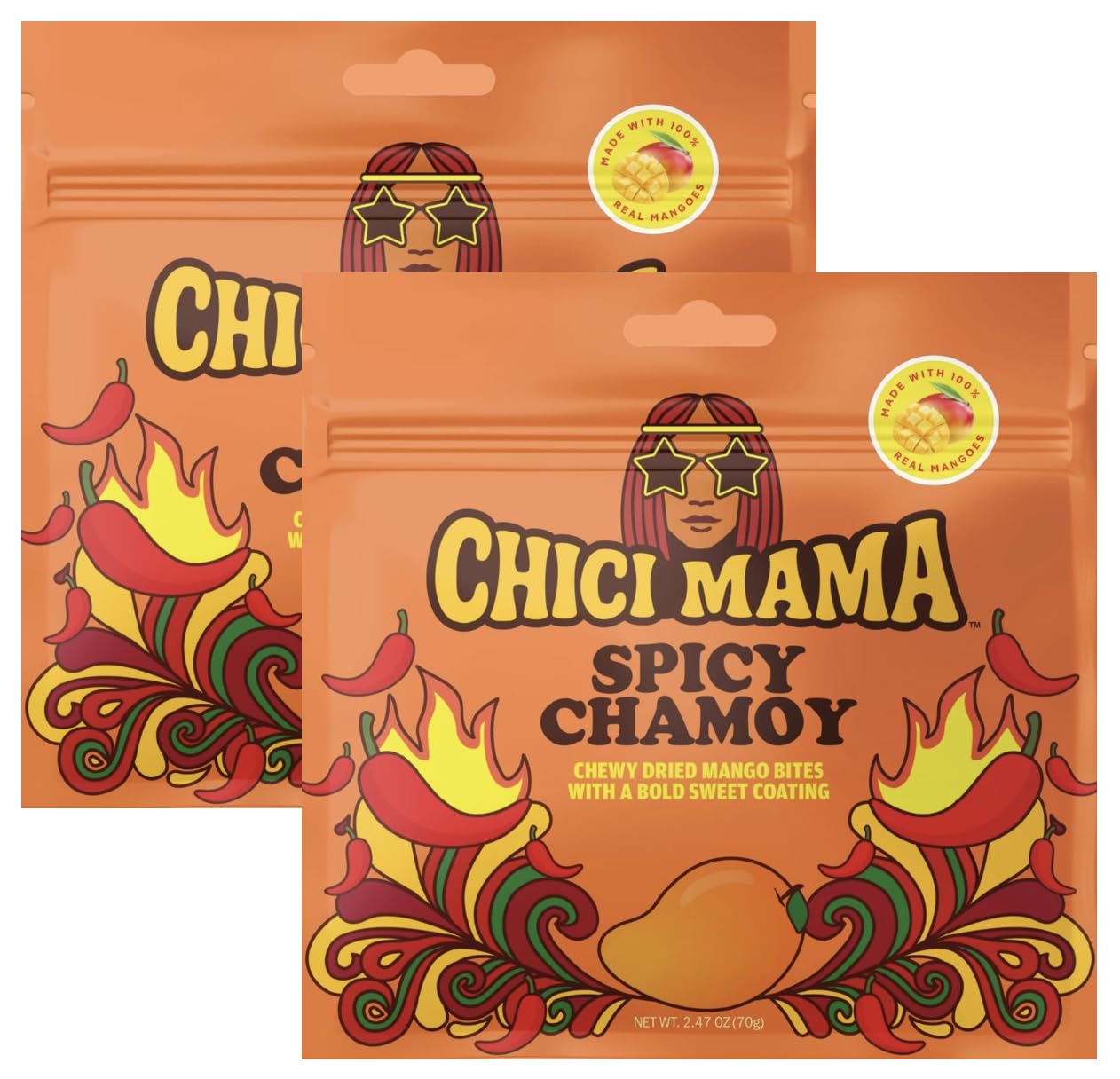 Chici Mama Spicy Chamoy Mango Bites pack ready to share at gatherings.
