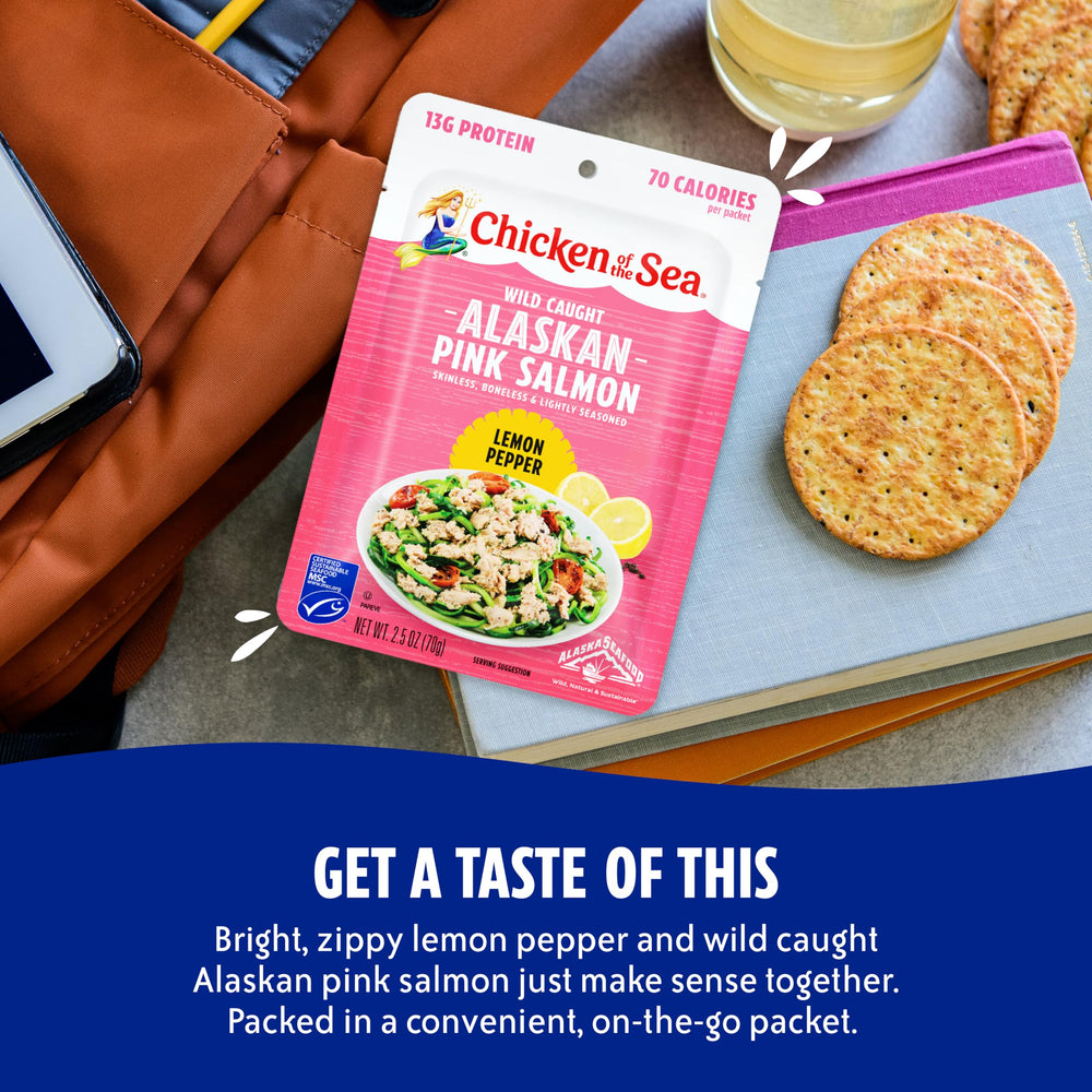 Chicken of the Sea pink salmon lemon pepper packet ideal for meals