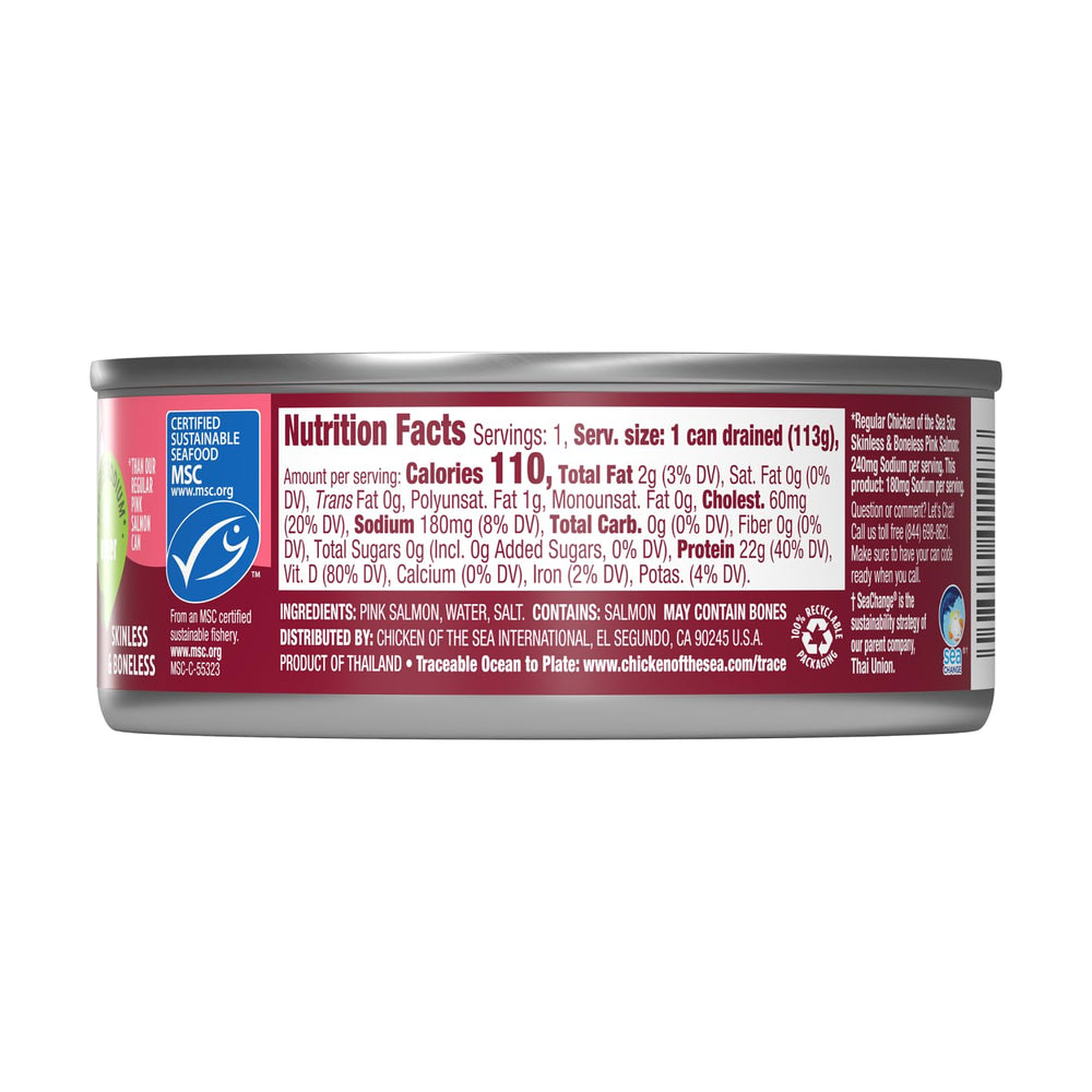 Chicken of the Sea four-pack salmon cans for easy stocking and meal prep.