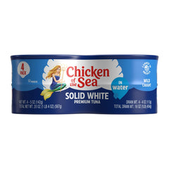 Chicken of the Sea Albacore tuna in water front can for quick, high-protein meals.
