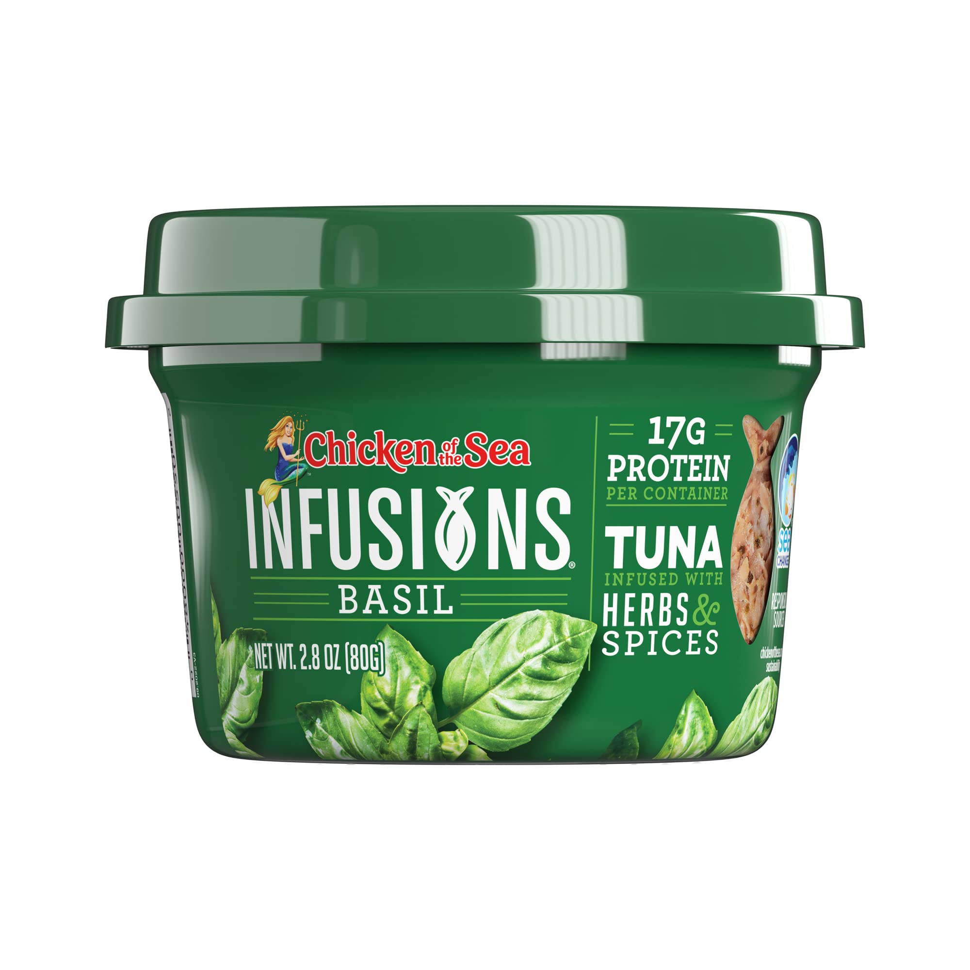 Six-pack display of Chicken of the Sea Infusions Tuna Basil Cups