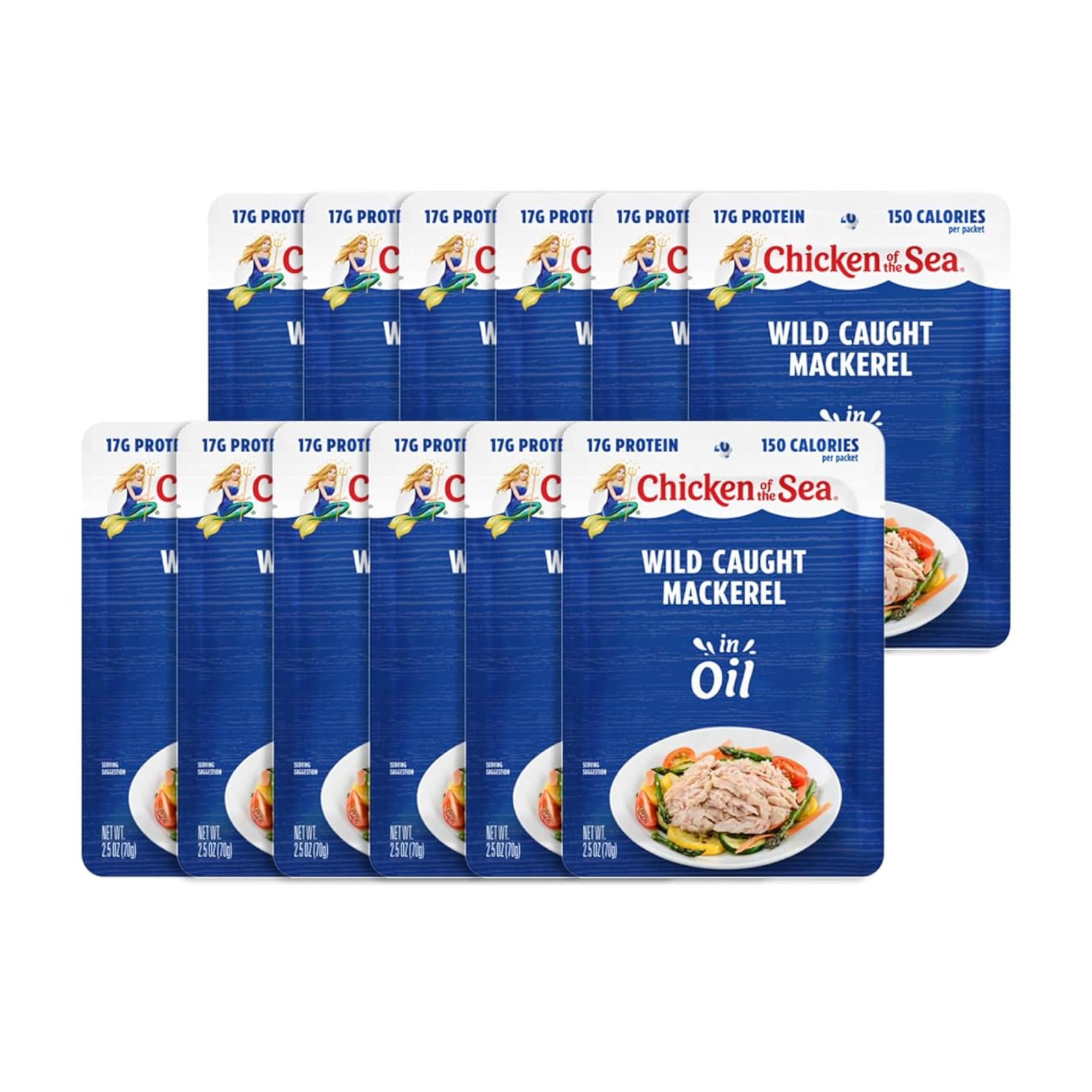 Chicken of the Sea mackerel in oil box display for quick meals