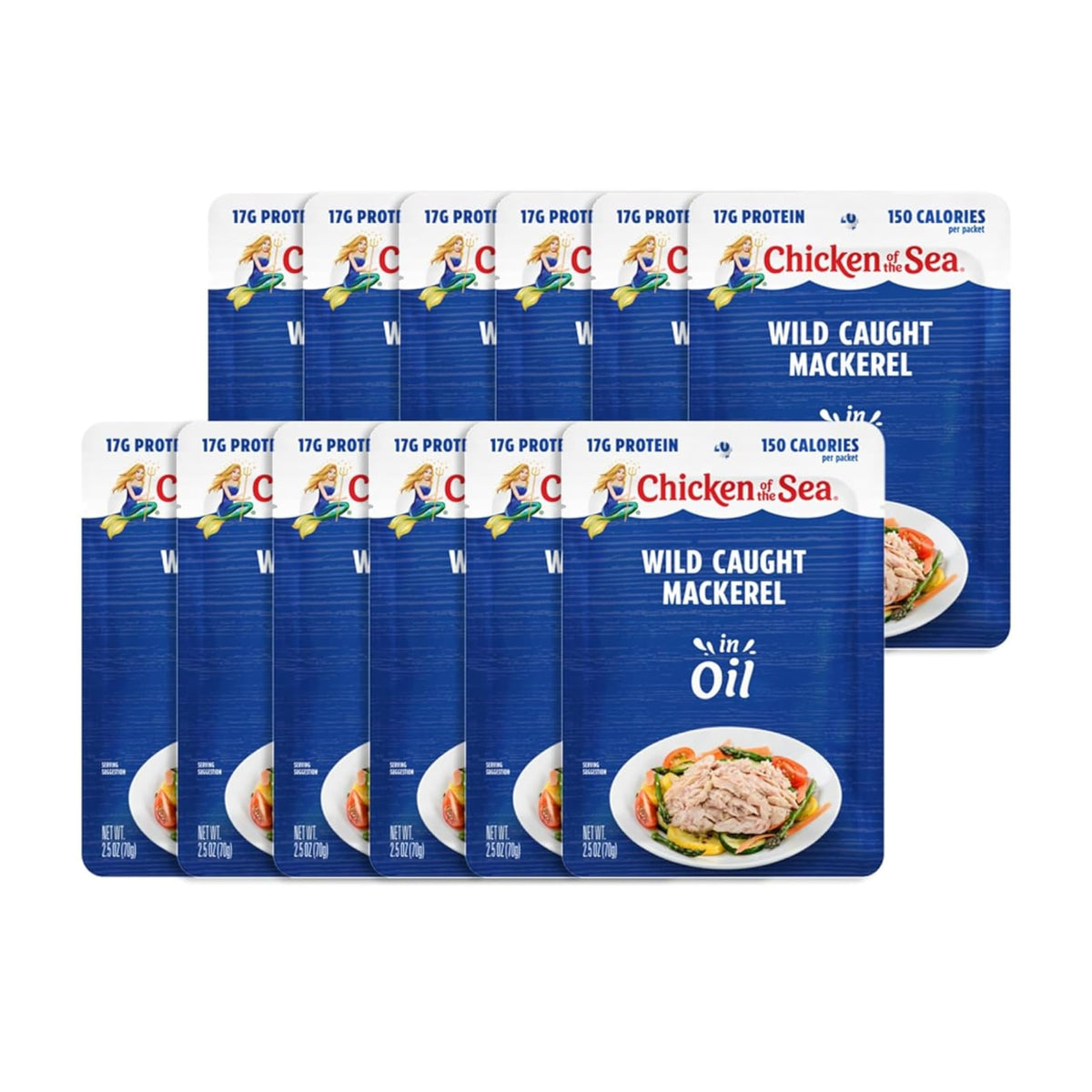 Chicken of the Sea mackerel in oil box display for quick meals