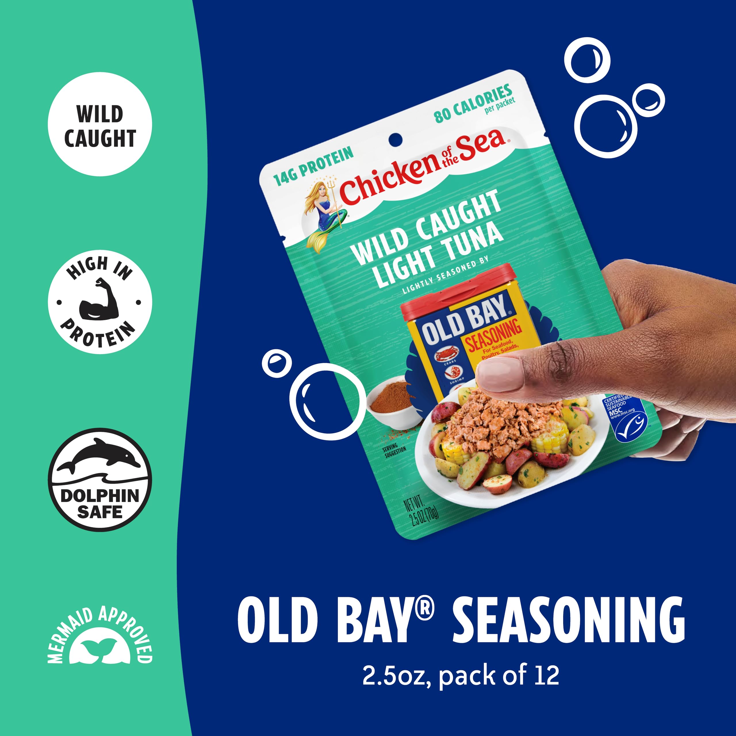 Chicken of the Sea OLD BAY tuna pouch ideal for quick protein boost.