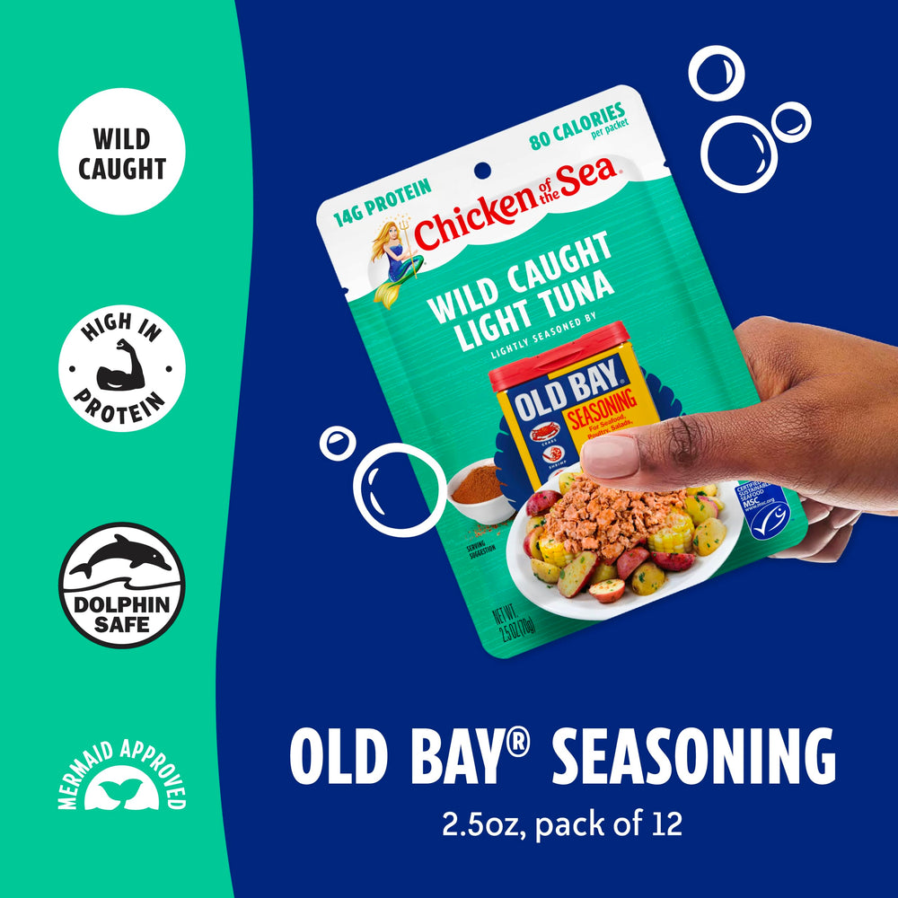 Chicken of the Sea OLD BAY tuna pouch ideal for quick protein boost.