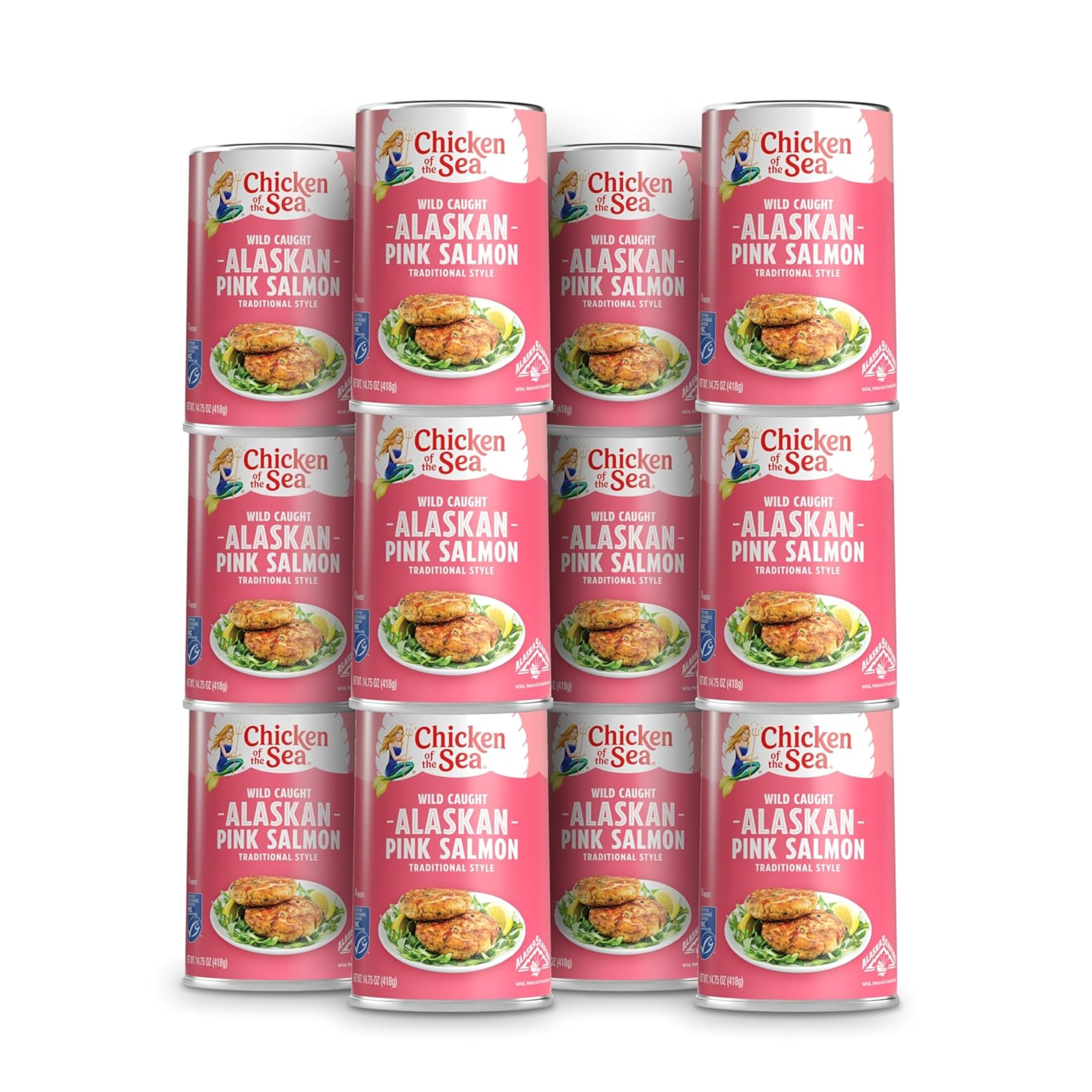 Chicken of the Sea pink salmon can packaging highlights a versatile pantry staple for quick, protein-rich meals.