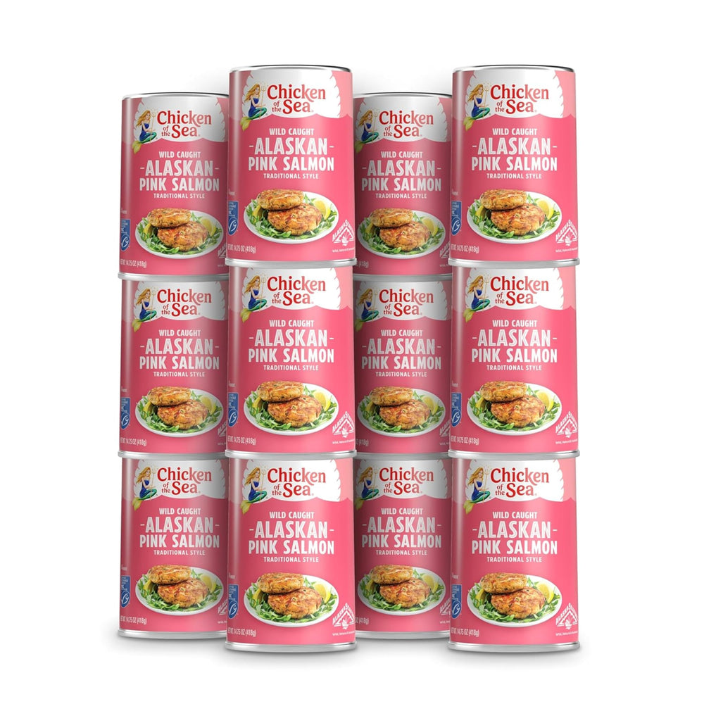 Chicken of the Sea pink salmon can packaging highlights a versatile pantry staple for quick, protein-rich meals.