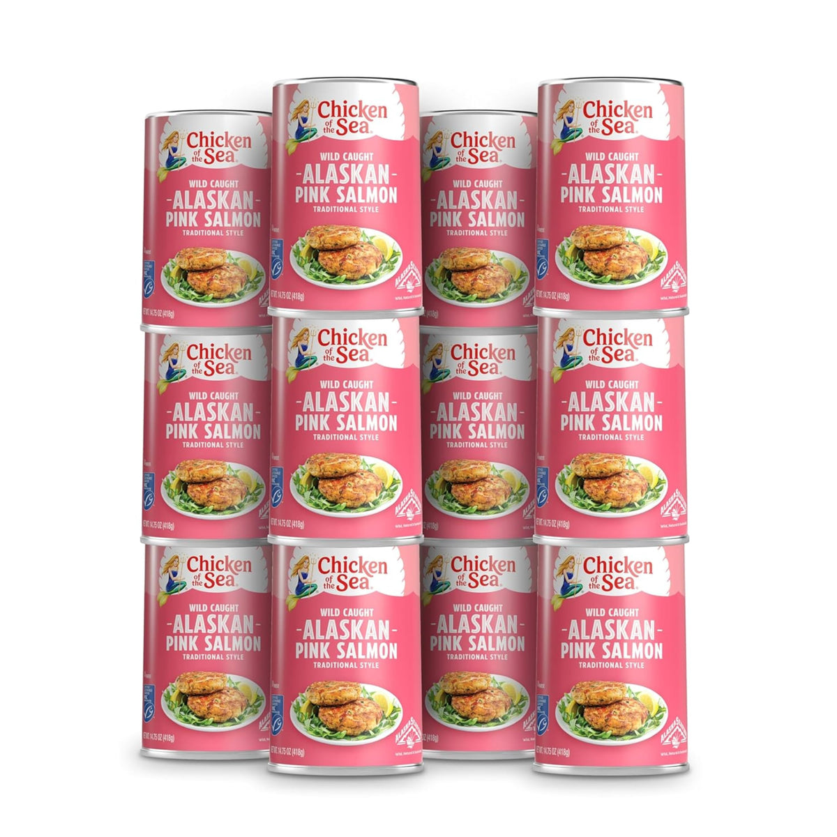 Chicken of the Sea pink salmon can packaging highlights a versatile pantry staple for quick, protein-rich meals.