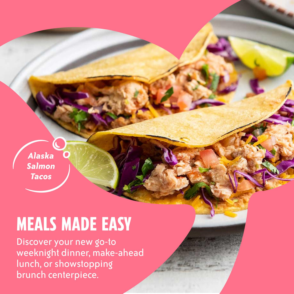 Chicken of the Sea pink salmon nutrition facts label emphasizes protein and vitamins for meal planning.