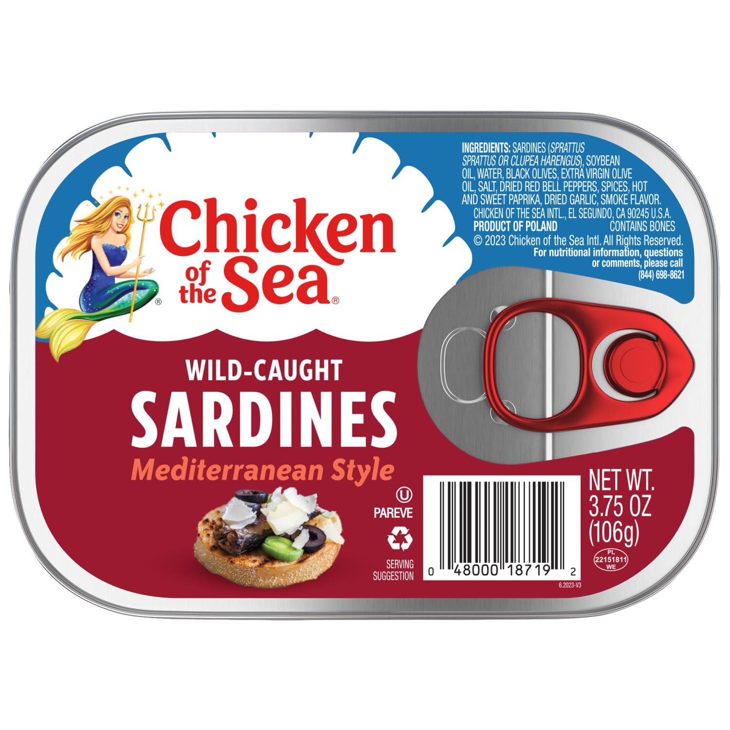 Chicken of the Sea sardines in oil, great for sandwiches and bowls.