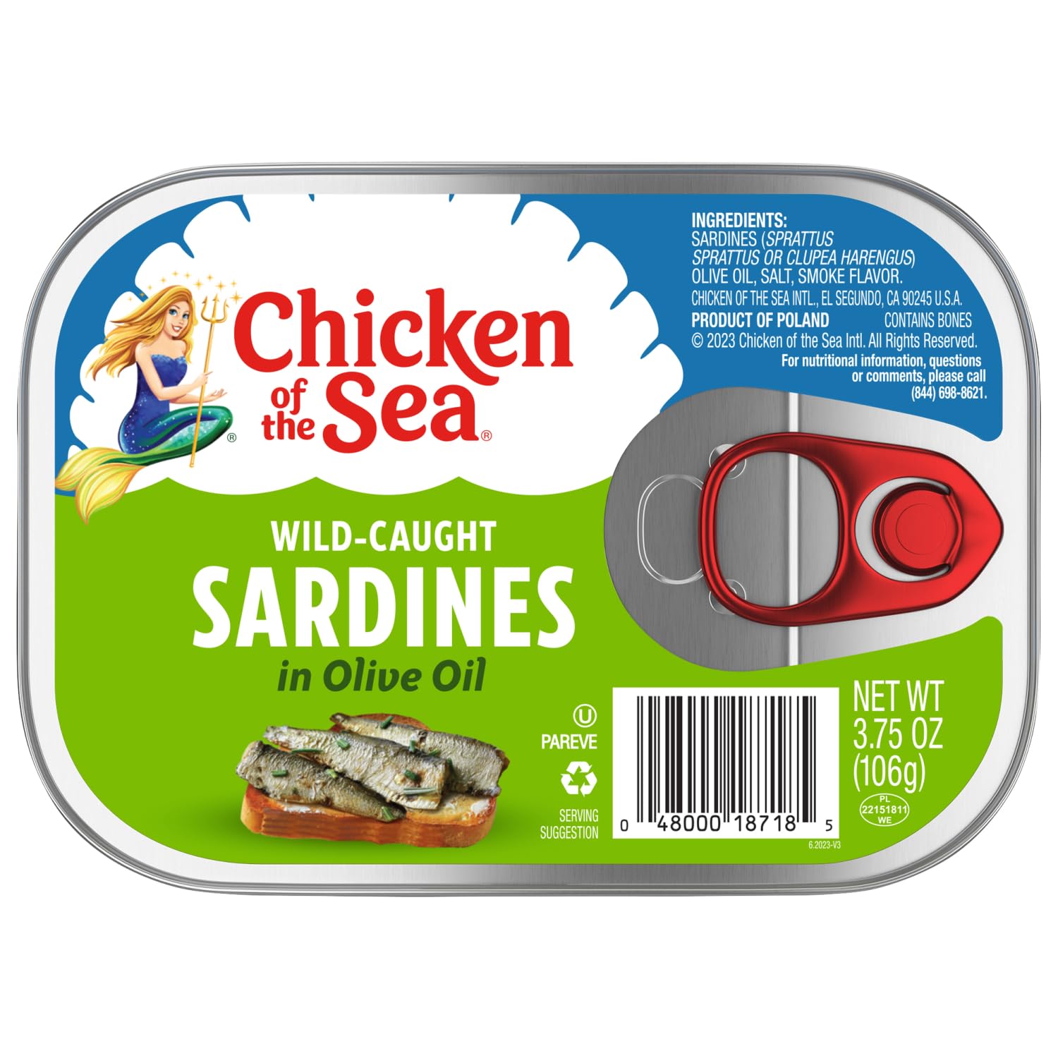 Sardines in a bowl with greens, a versatile Chicken of the Sea meal base.