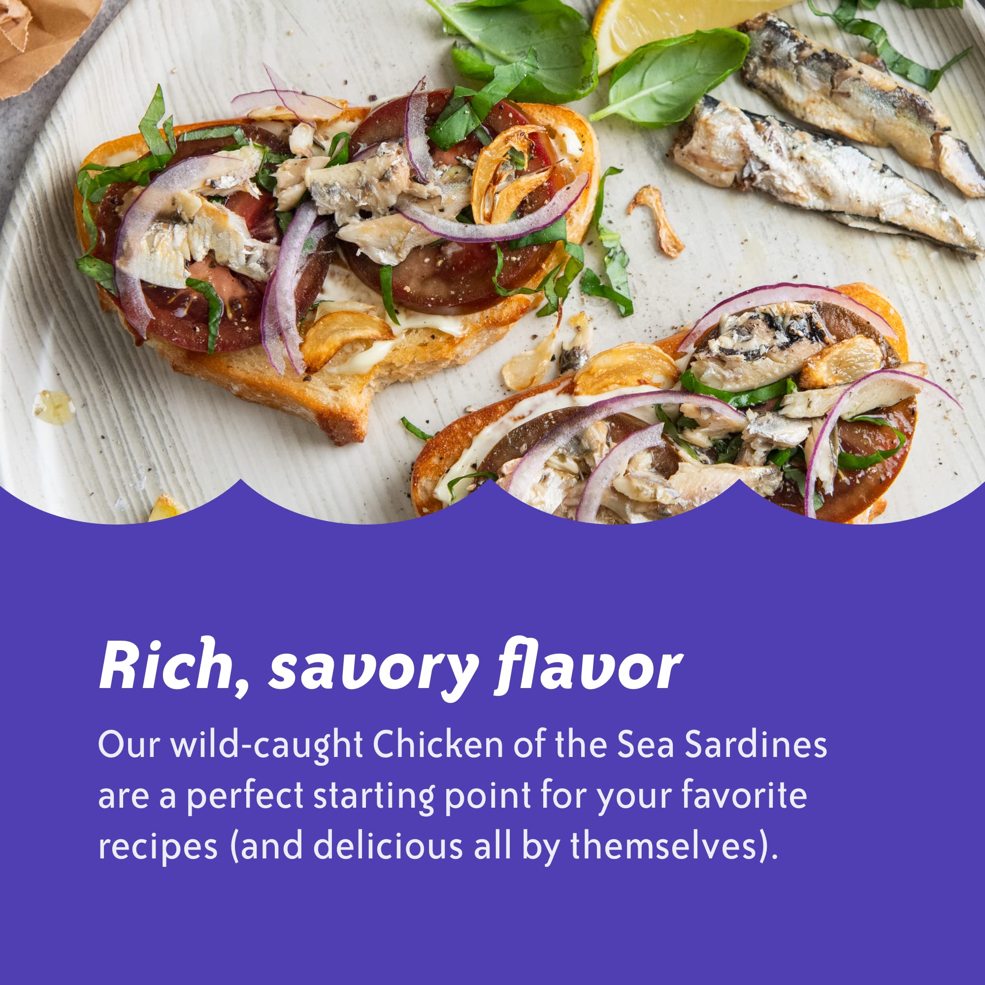 Chicken of the Sea sardines in lemon sauce can, ideal for sandwiches and wraps.