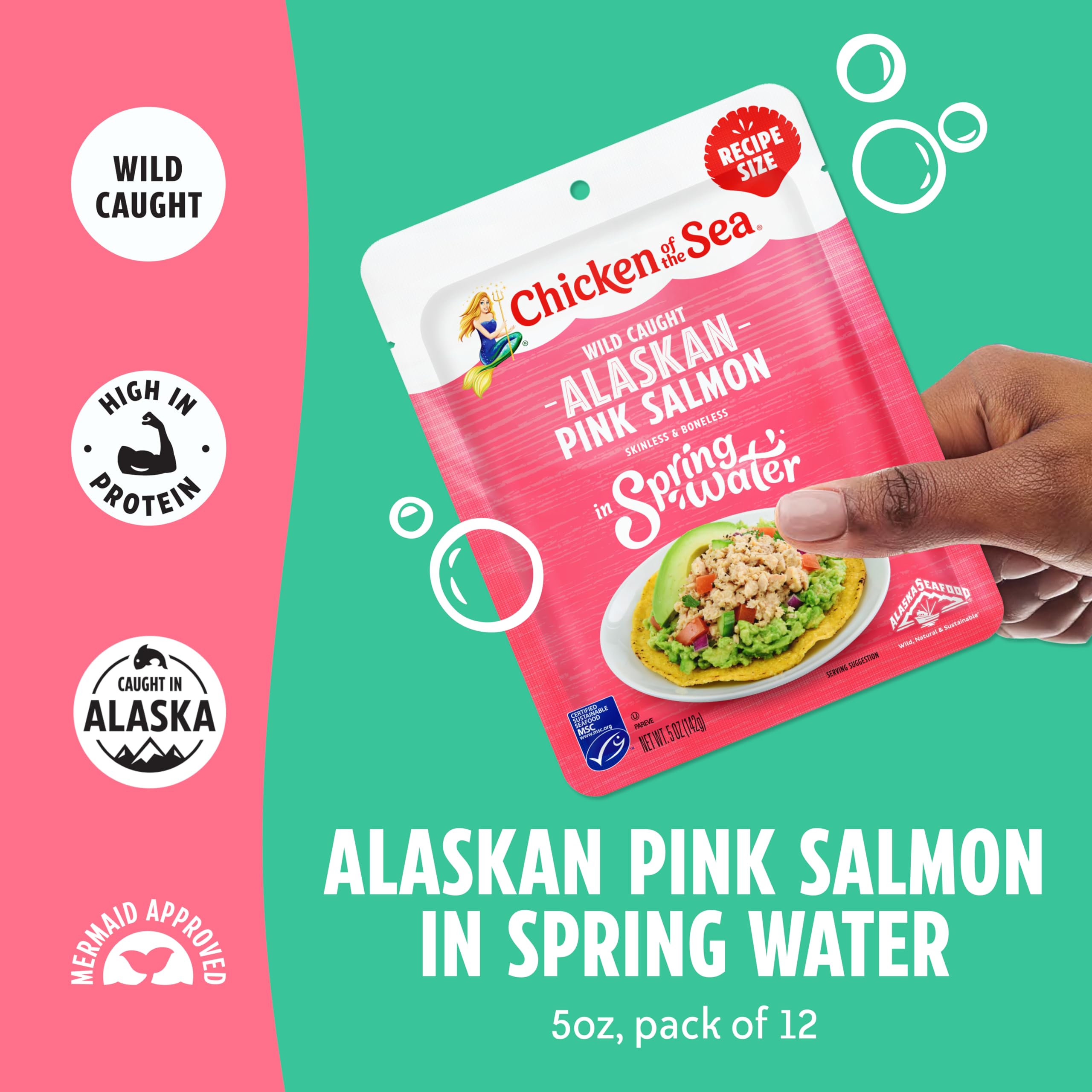 Chicken of the Sea boneless, skinless salmon for quick, mess-free meals.