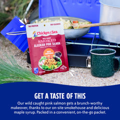 Chicken of the Sea Smoked Alaskan Pink Salmon Maple Smokehouse pouch, quick snack or meal component.