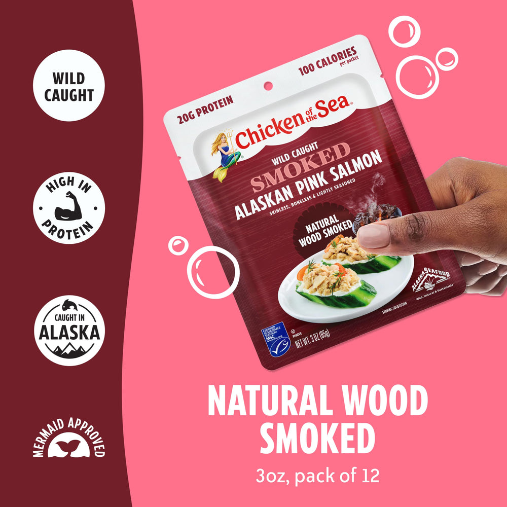 Chicken of the Sea salmon pouch—perfect for salads and grain bowls.
