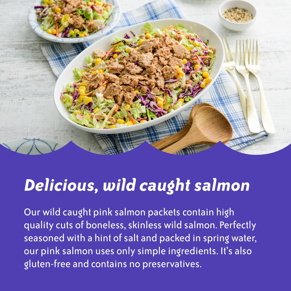 Wild-caught salmon from MSC certified sources by Chicken of the Sea.