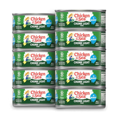 Chicken of the Sea wild-caught tuna in water can for fresh flavor and protein.