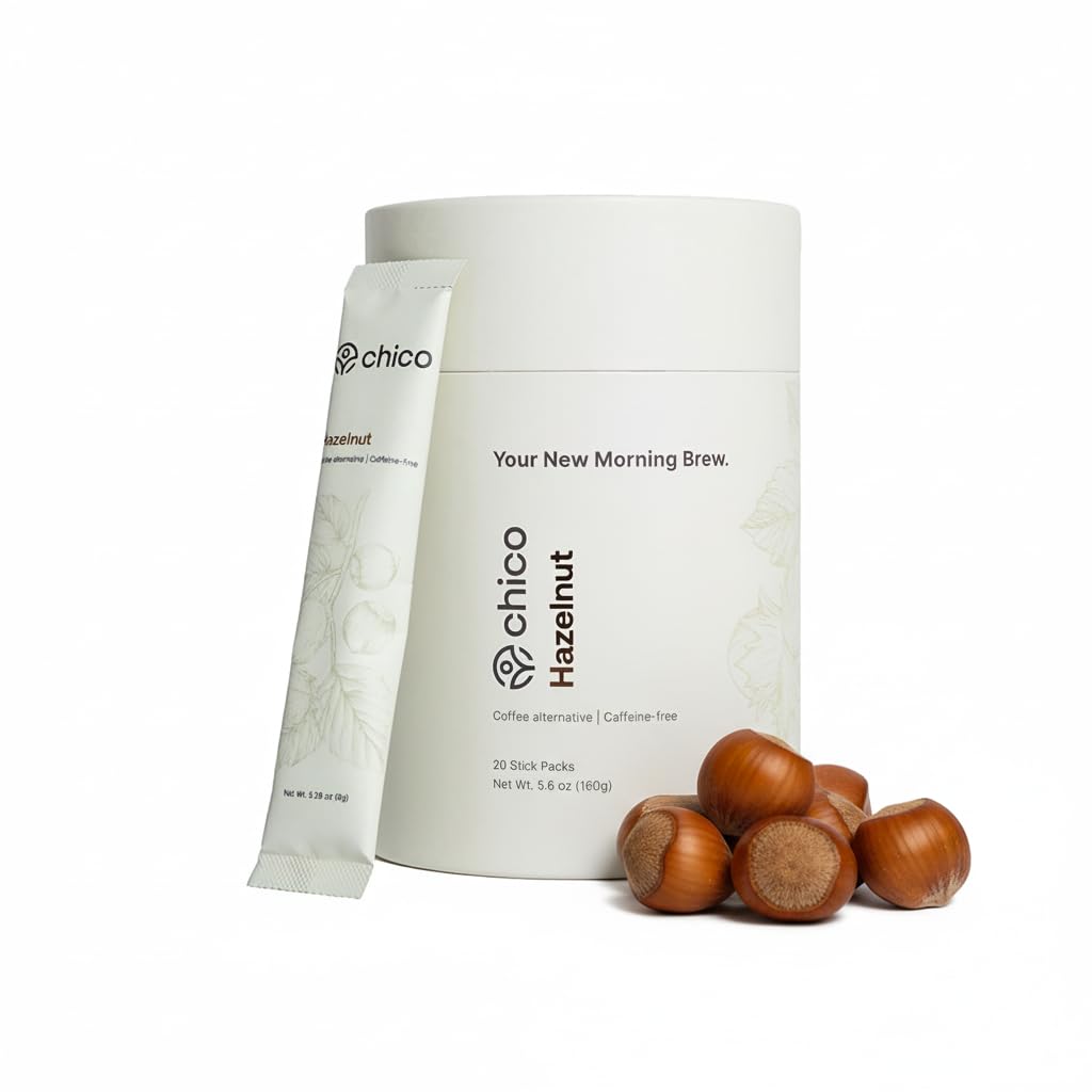 Chico caffeine-free hazelnut chicory stick pack for a smooth, jitters-free coffee substitute