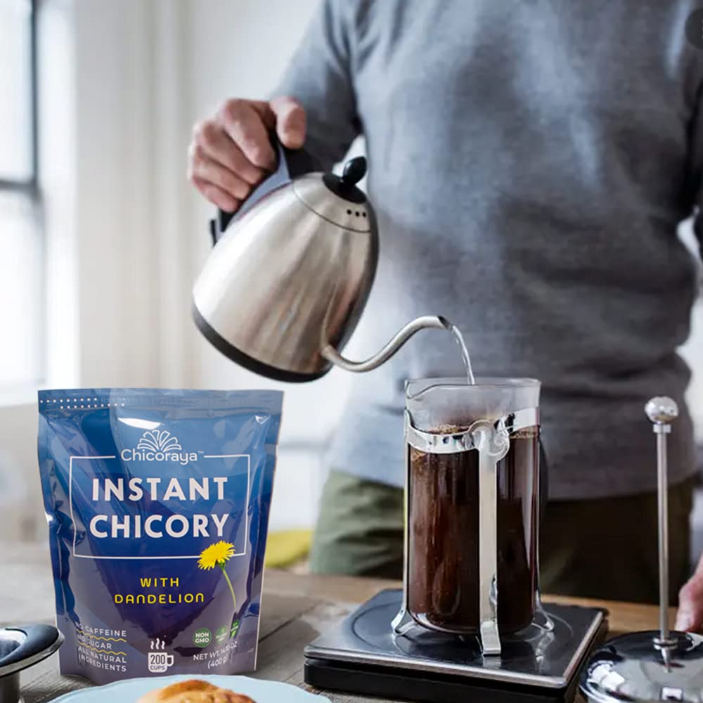 CHICORAYA measuring spoon beside the jar for quick serving