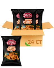 Chifles Maduritos 24-bag front view, gluten-free vegan snack.