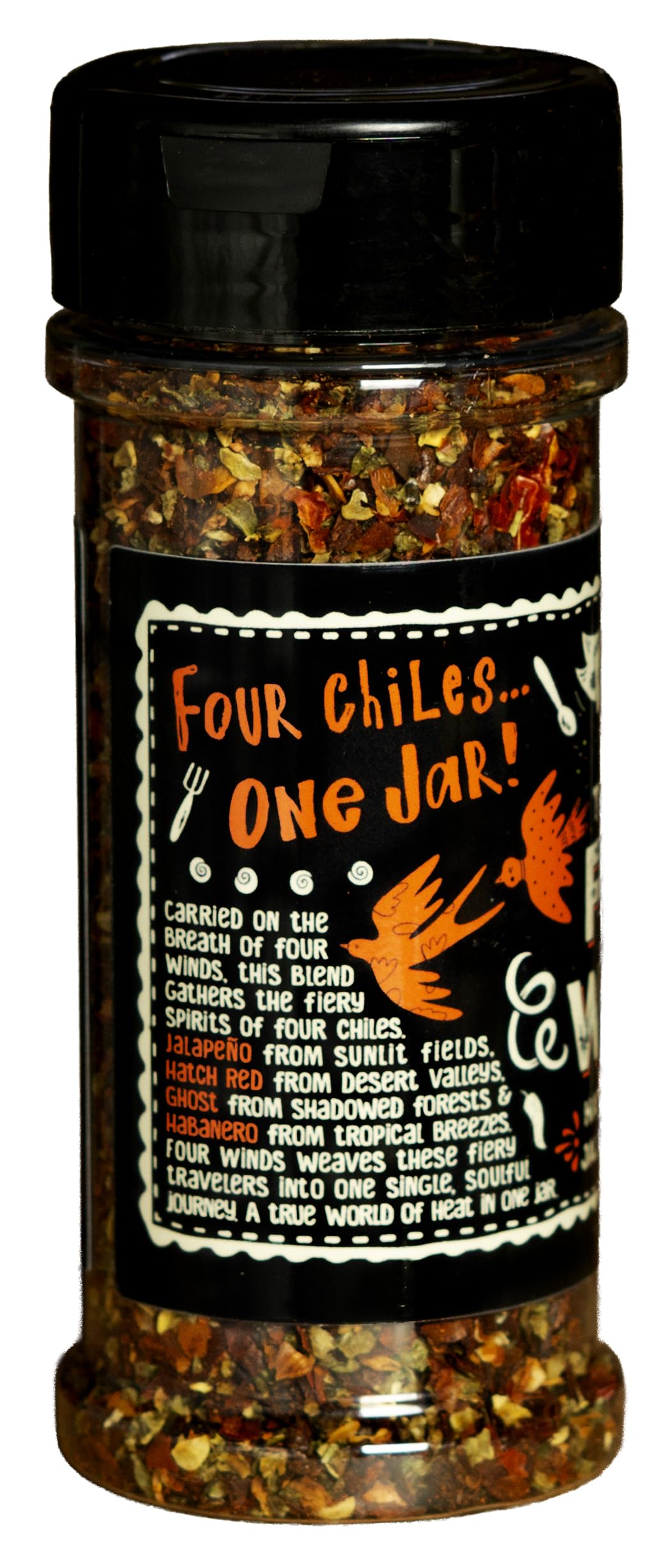 Chile Revival The Four Winds Ghost Pepper Flake sprinkle provides a fiery finishing touch.