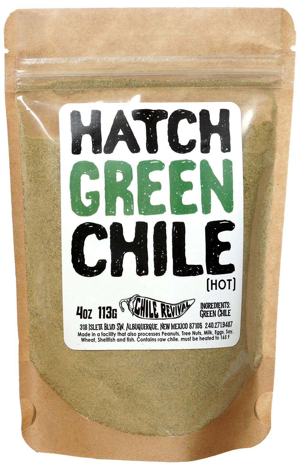 Chile Revival Hatch Green Chile Powder bottle pour boosts bold flavor in recipes