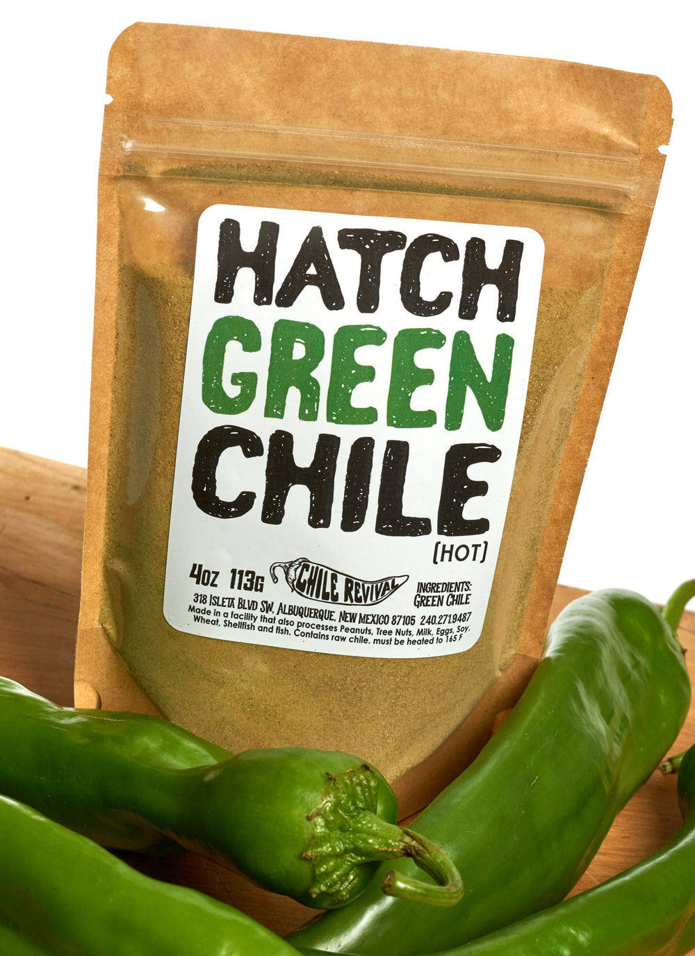 Chile Revival Hatch Green Chile Powder jar ready to elevate stews and enchiladas.