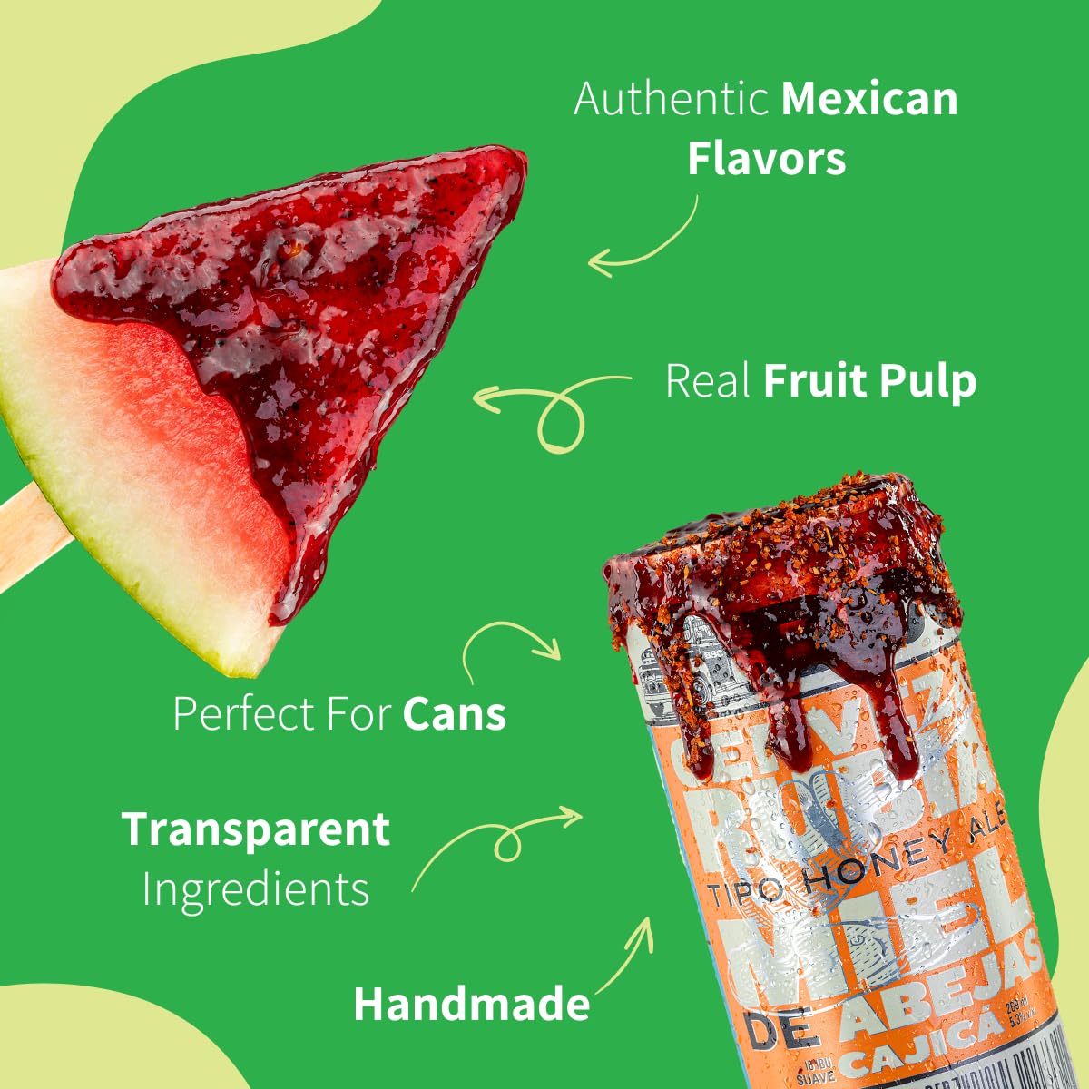 CHILEMOY Chamoy Rim Dip used to dip fresh fruit for a zesty snack.