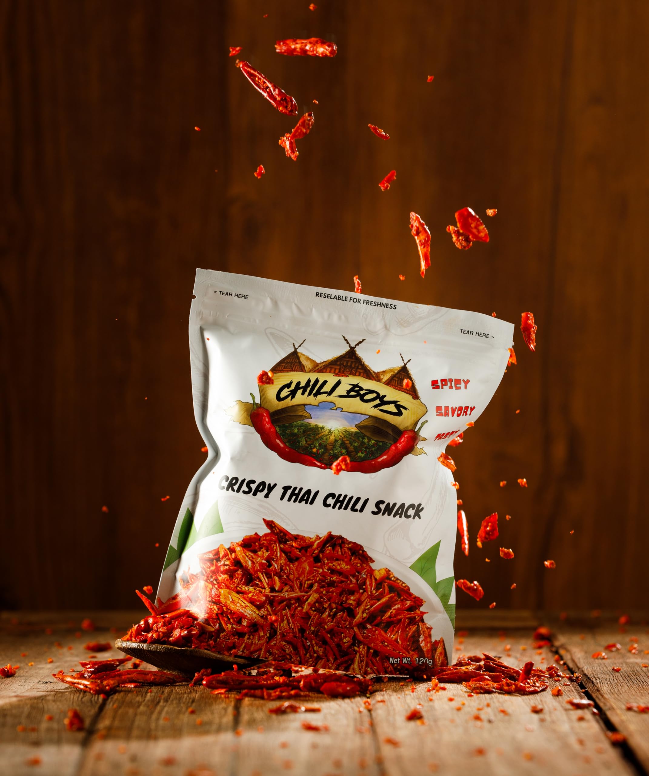 Chili Boys Spicy Crunchy Chili Crisps soup topper, adding warmth.