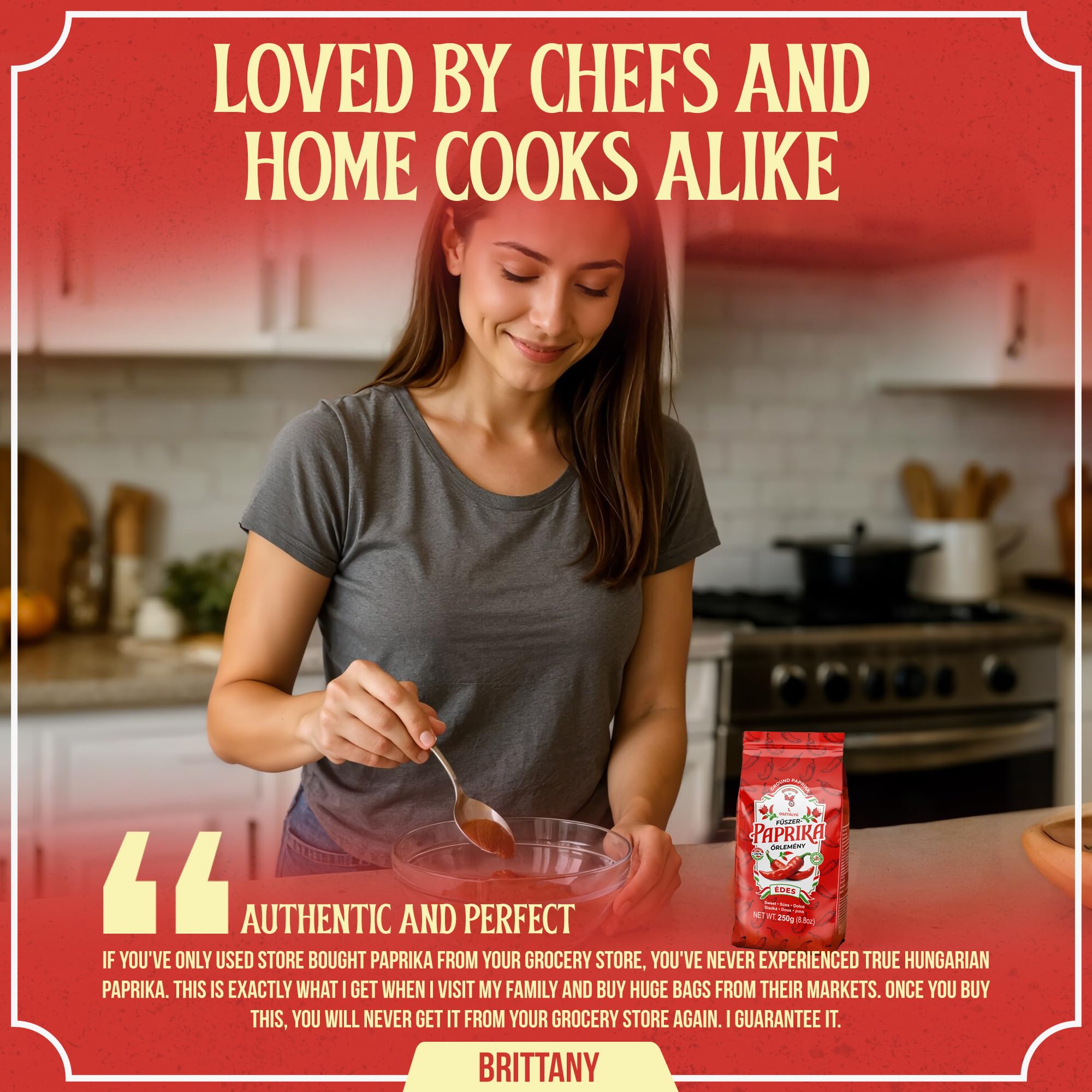 CHILI-TRADE Hungarian Sweet Paprika gluten-free and non-GMO certification visible.