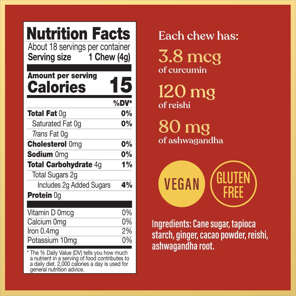 Chimes Calmer Cacao dark cacao detail emphasizes rich flavor and antioxidant richness