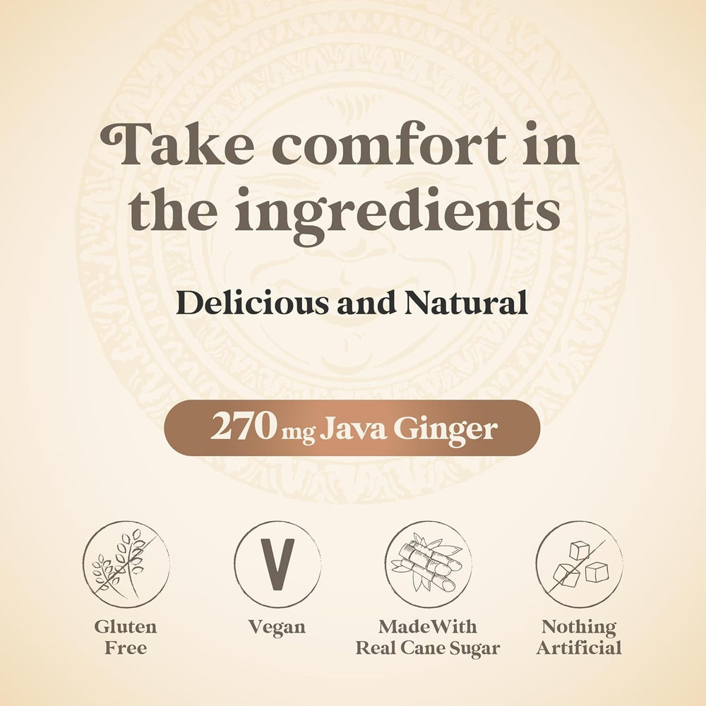 Ingredients panel highlights real ginger and cane sugar in Chimes.