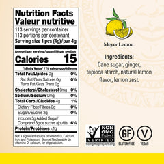 Closeup of ginger zest and Meyer lemon flavor in Chimes chews
