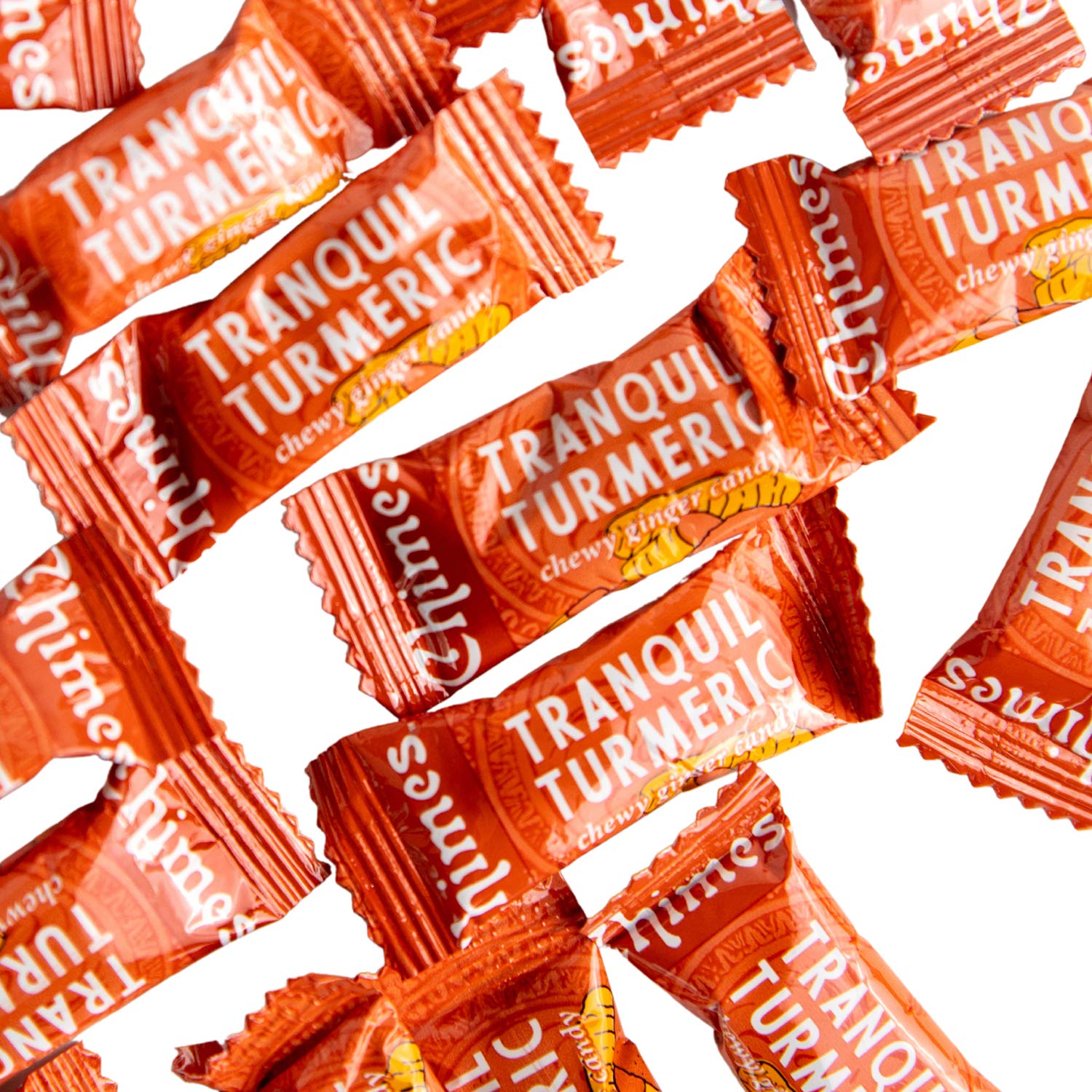 Chimes Tranquil Turmeric Ginger Chews ashwagandha detail, up to 80mg per chew.
