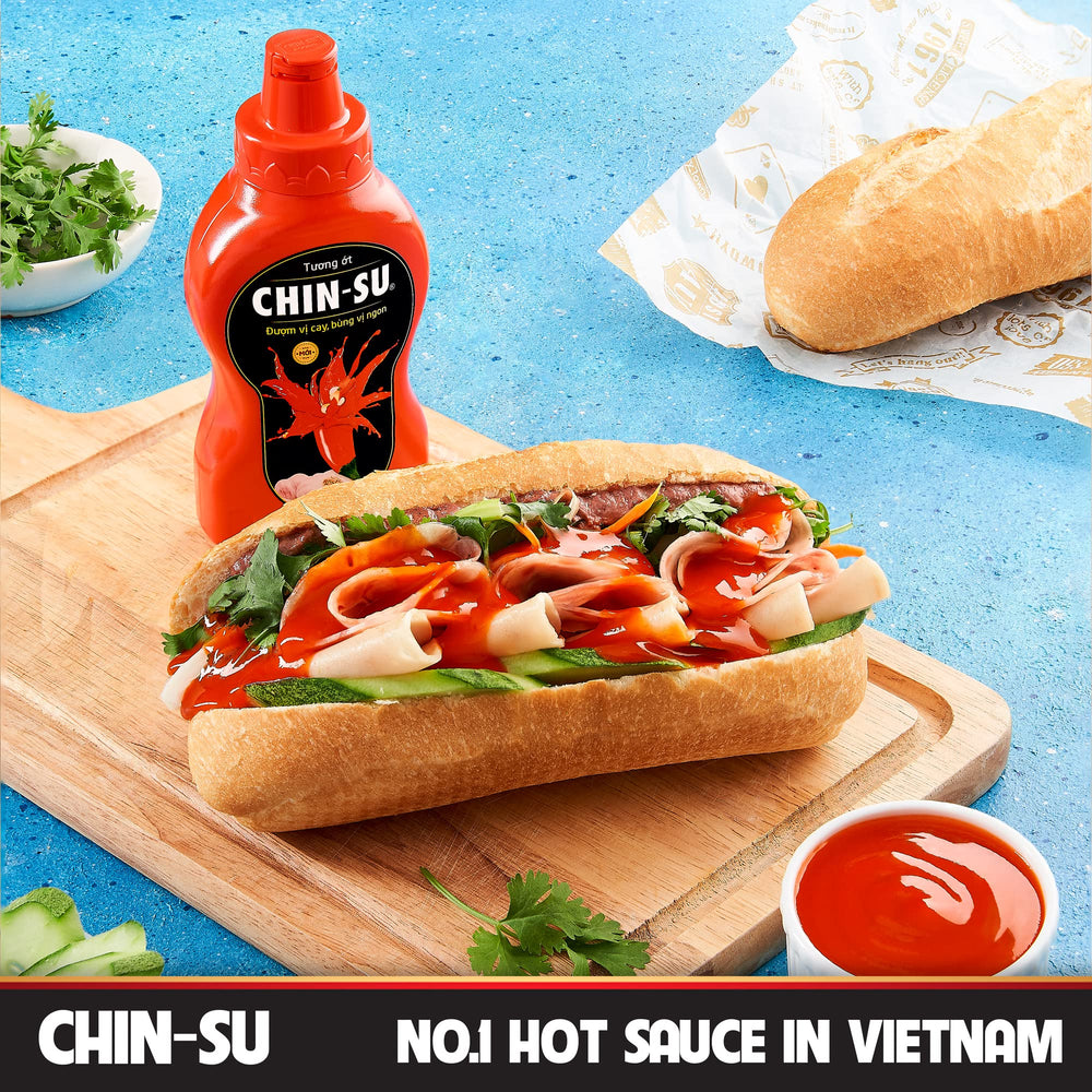 CHIN-SU chili sauce ingredients close up peppers and natural ingredients