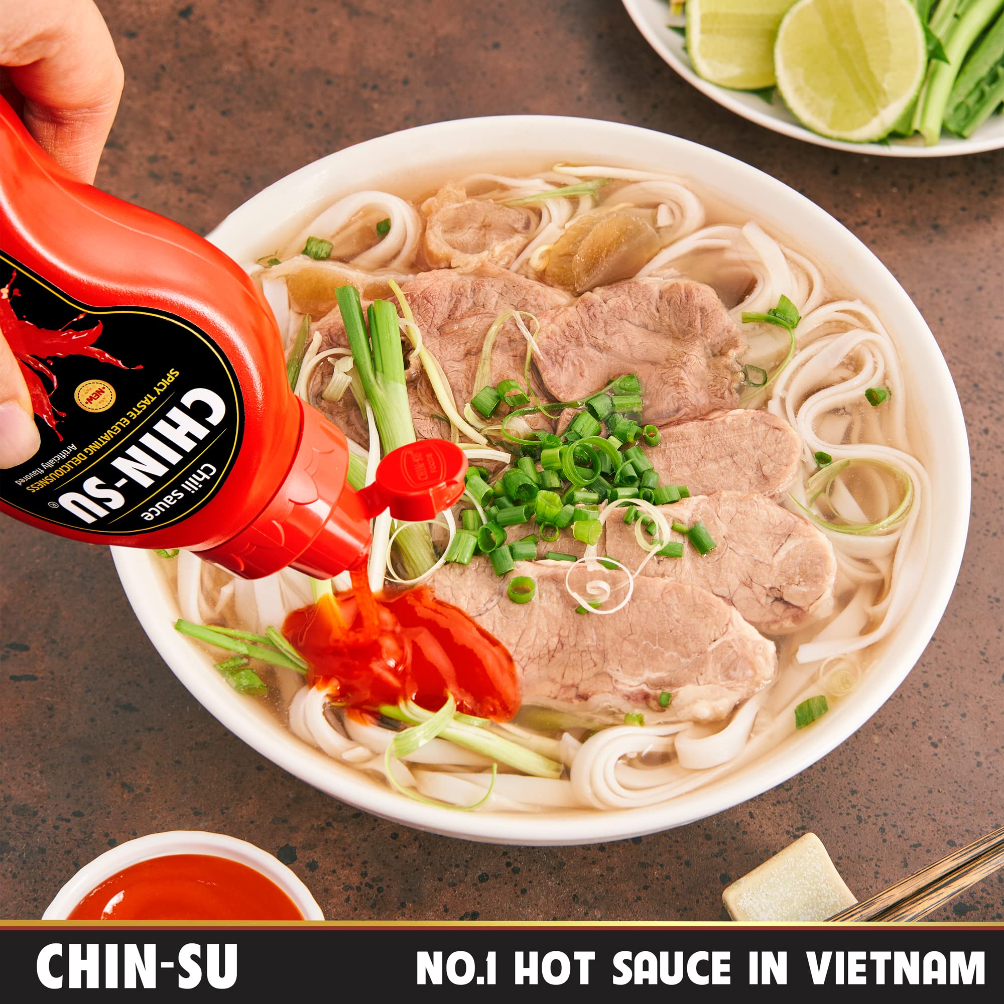 CHIN-SU dipping sauce served with appetizers for flavor boost.