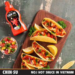 CHIN-SU ingredients close-up: chili and garlic create bold aroma.