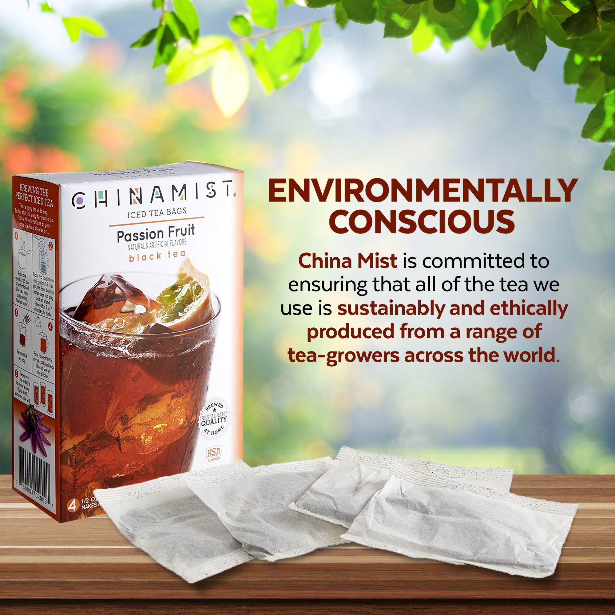 China Mist filter tea bags—convenient, high-quality iced tea at home.