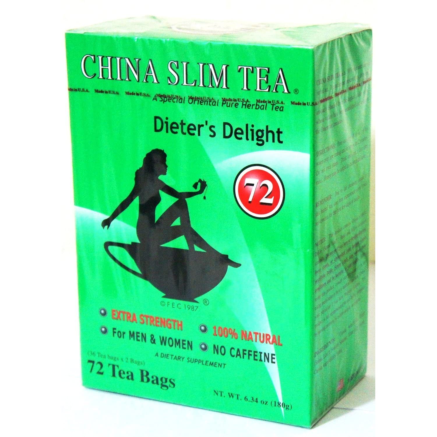 China Slim Tea Dieter's Delight tea bags close-up for fresh steeping moments