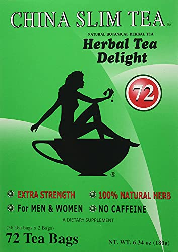 Box inside view of China Slim Tea Dieter Tea Delight highlighting contents