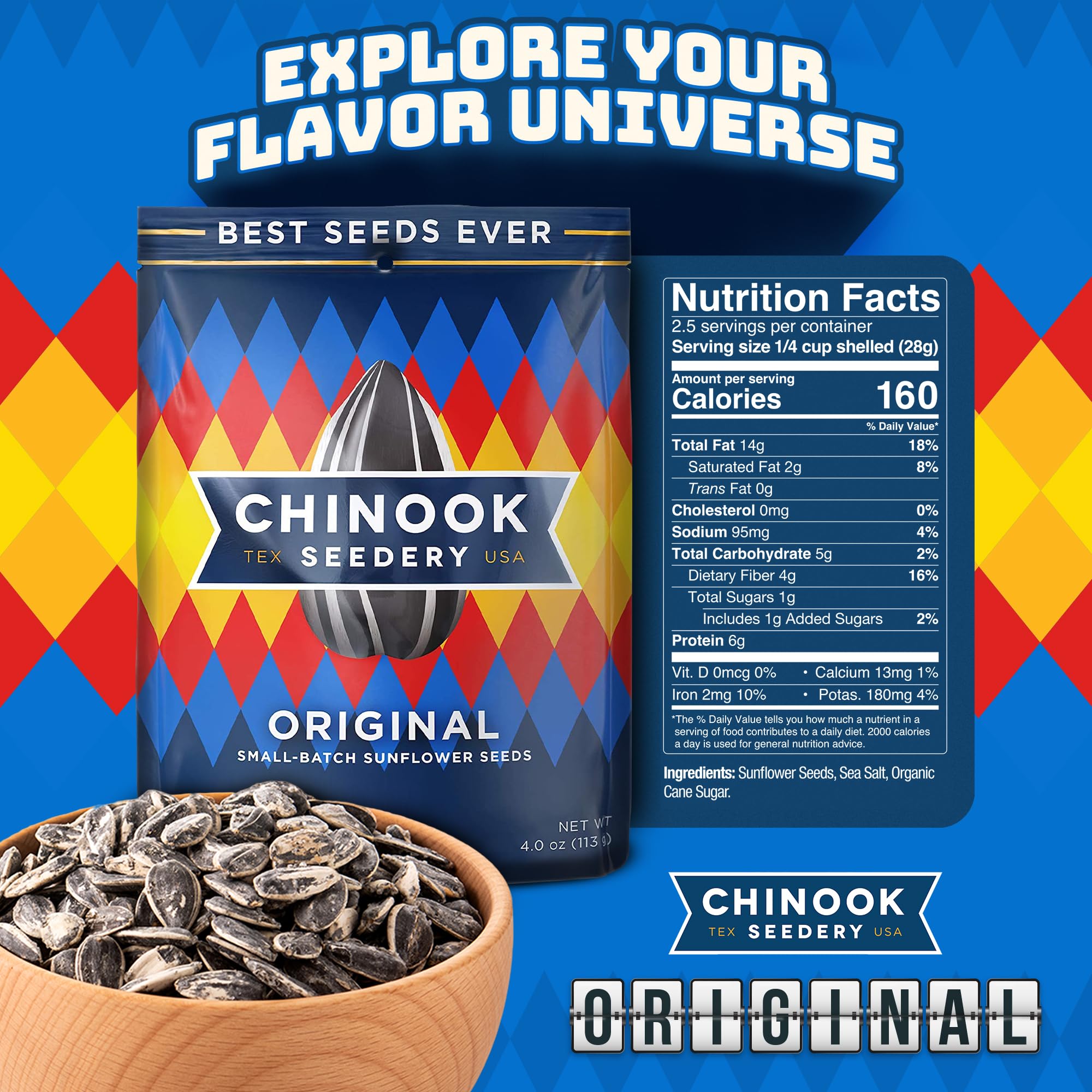 Chinook Seedery Parmesan & Pepper flavor pack, savory crunch for keto snacking