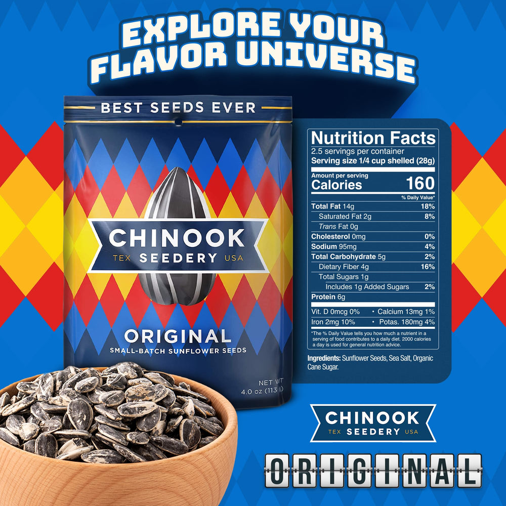Chinook Seedery Parmesan & Pepper flavor pack, savory crunch for keto snacking