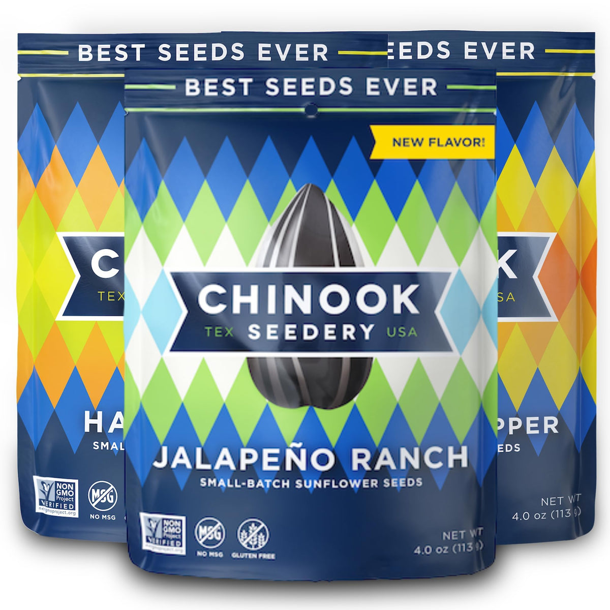 Chinook Seedery roasted sunflower seeds in jumbo bags for on-the-go snacking