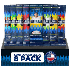 Chinook Seedery Original flavor sunflower seeds, single-serve pack for a protein-rich snack.