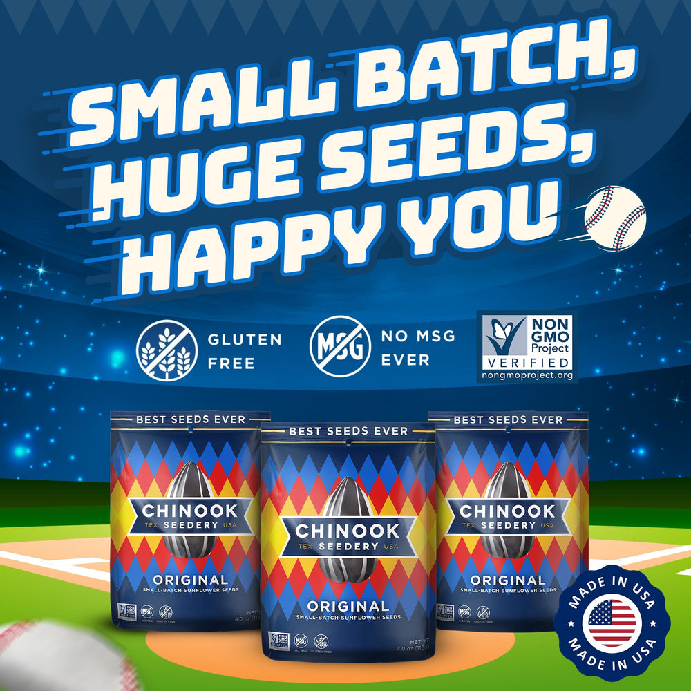 Chinook Seedery three 4oz bags in a convenient snack pack