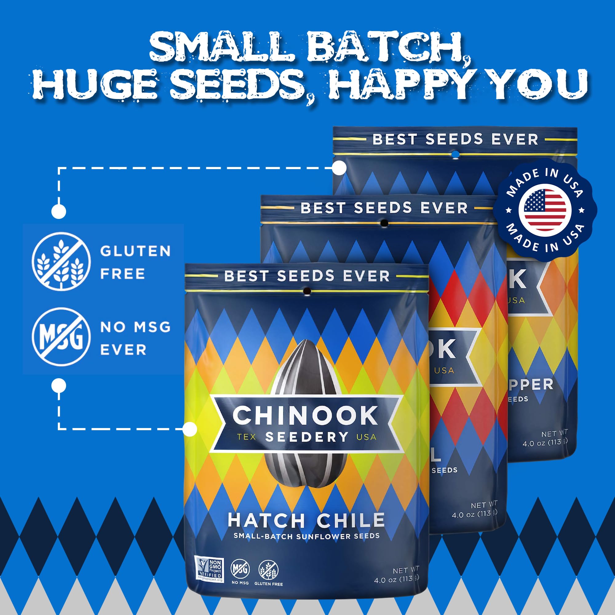 Chinook Seedery seeds on-the-go snack in portable bags for travel or work.