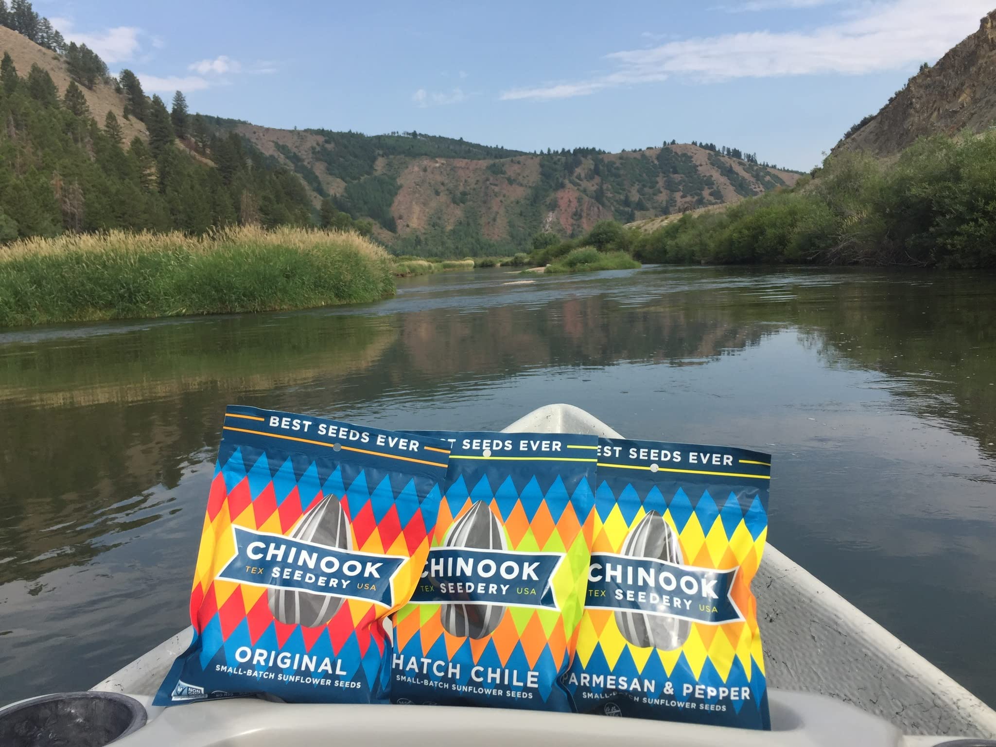 Chinook Seedery Sunflower seeds close-up kernels for healthy protein on hikes.