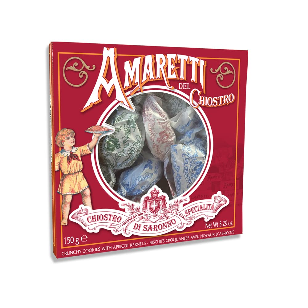 Chiostro di Saronno Amaretti Del Chiostro almond aroma enhances coffee moments.