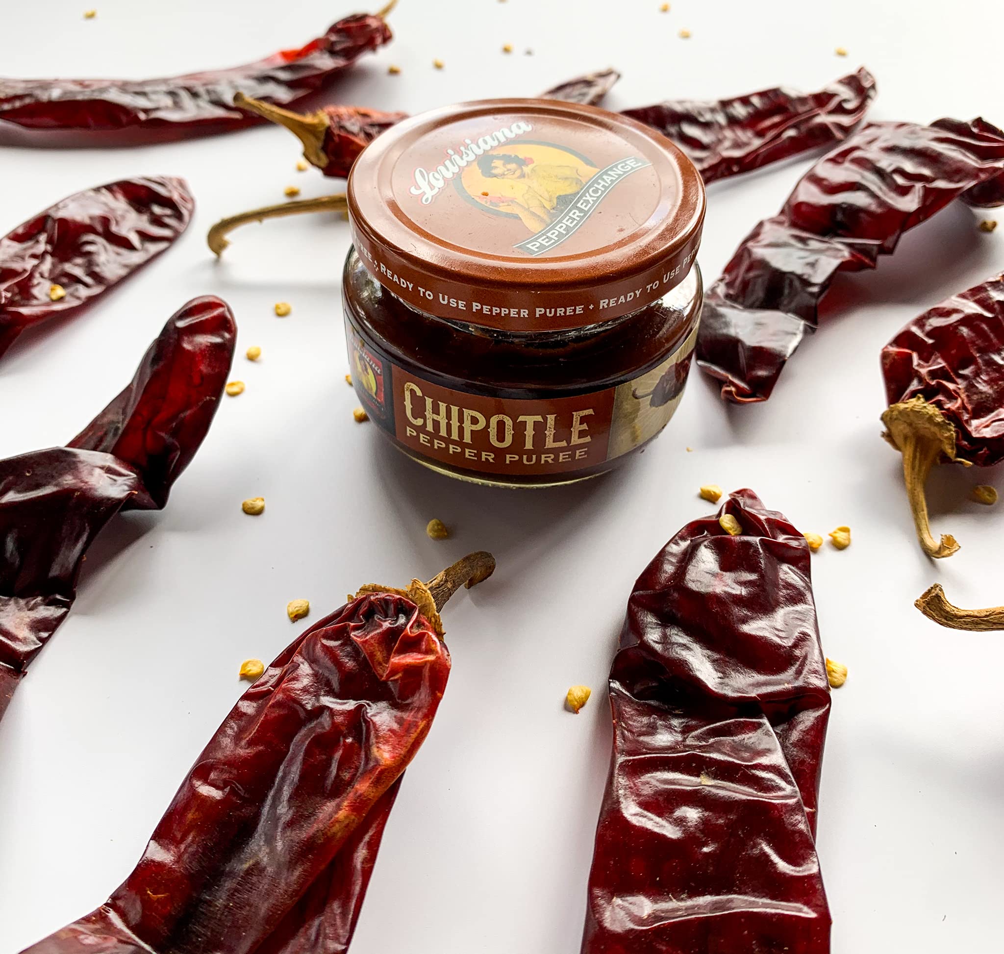 Louisiana Pepper Exchange chipotle puree barbecues with a rich smoky glaze.