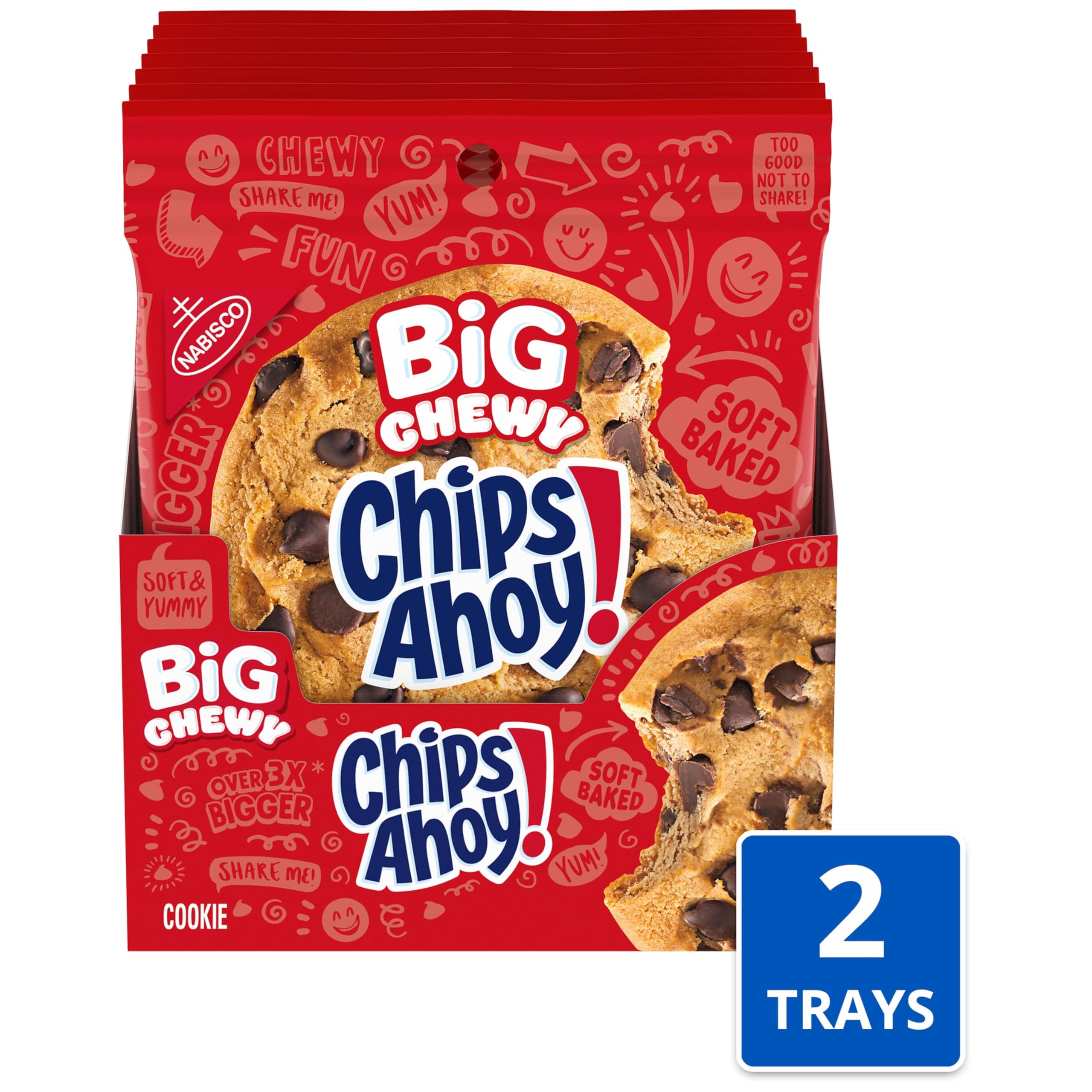 Two caddies of CHIPS AHOY! Big Chewy cookies ready for sharing
